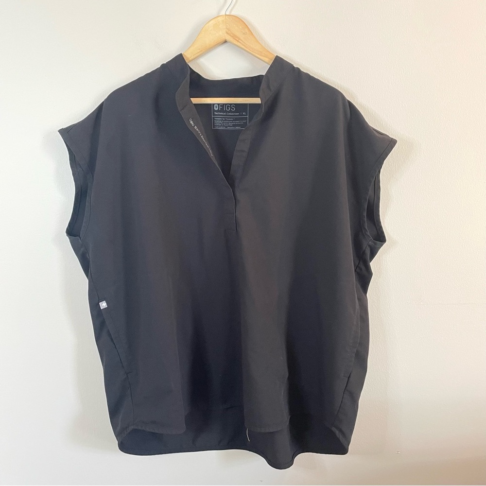 FIGS Rafaela Oversized Black Women’s Scrubs Technical Collection Xl Pocket